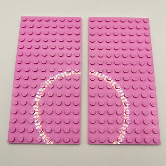LEGO 8x16 Plates, Bright Pink, 2 Pieces,