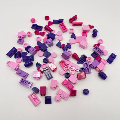 LEGO Greebling, Mixed Pink and Purple, 100 Pieces
