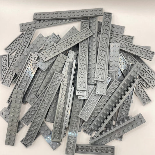 LEGO Long Plates 2x Wide, Dark Bluish Grey, Approx. 250g