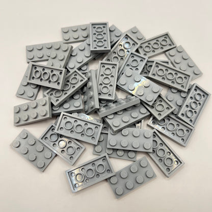 LEGO Plates, 2x4, Light Bluish Grey, 40 Pieces