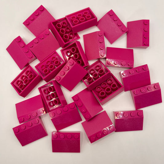 LEGO Slopes, 4x Wide, Magenta, 25 Pieces