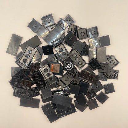 LEGO  Tiles,2x Wide, Black, Approx. 55g