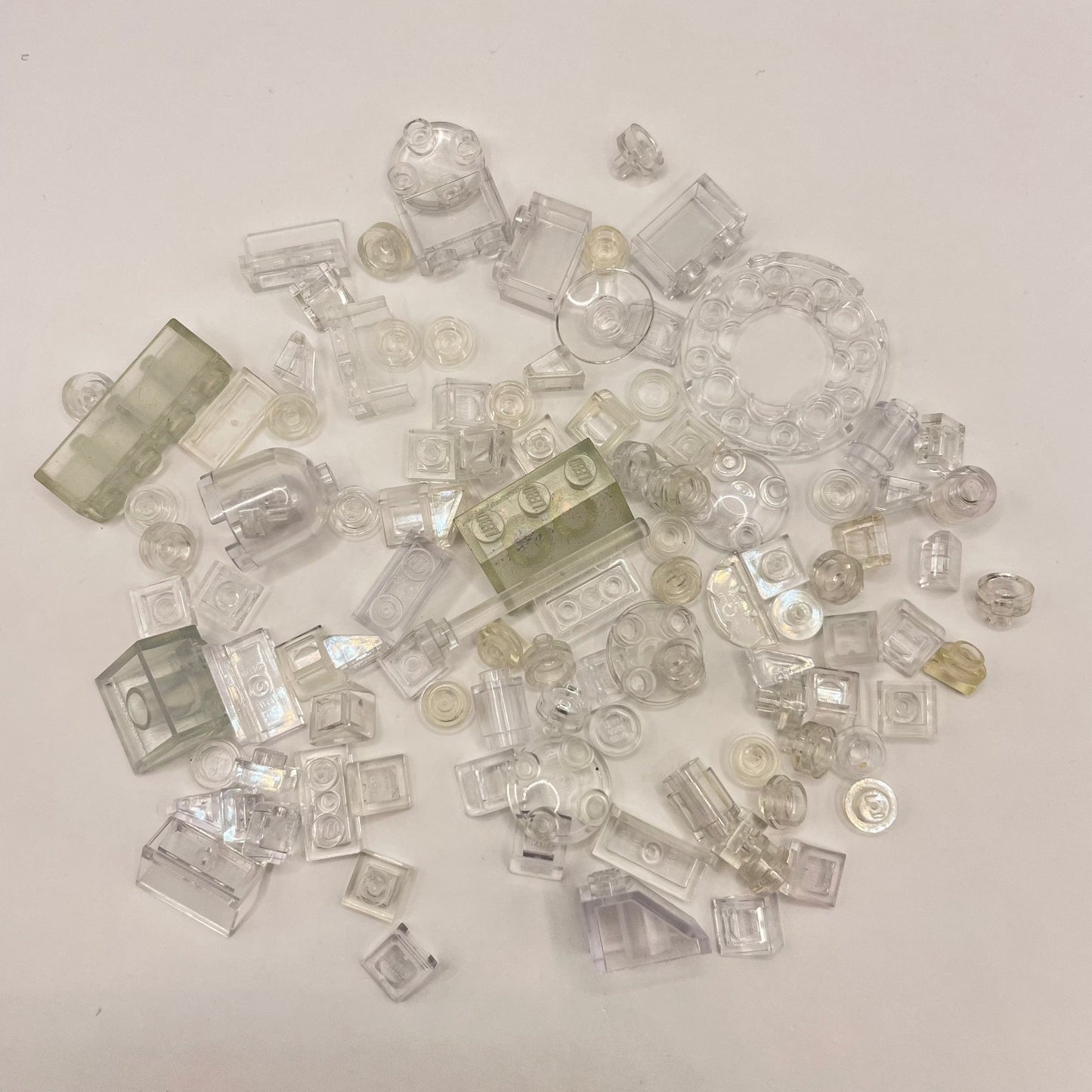 LEGO Transparent Clear, Mixed Pieces, (100 Pieces)