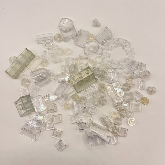 LEGO Transparent Clear, Mixed Pieces, (100 Pieces)