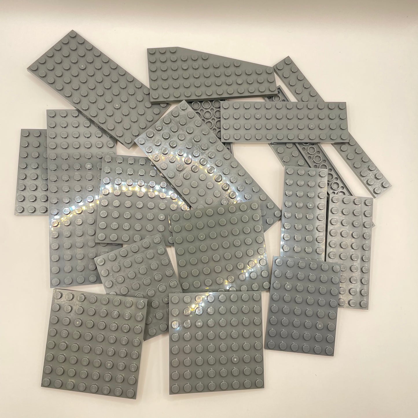 LEGO Medium Plates, Dark Bluish Grey, Approx. 130g