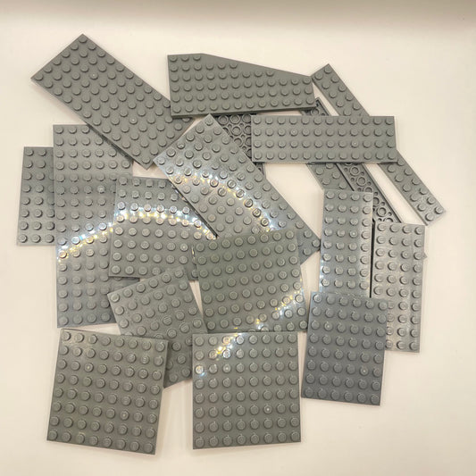 LEGO Medium Plates, Dark Bluish Grey, Approx. 130g