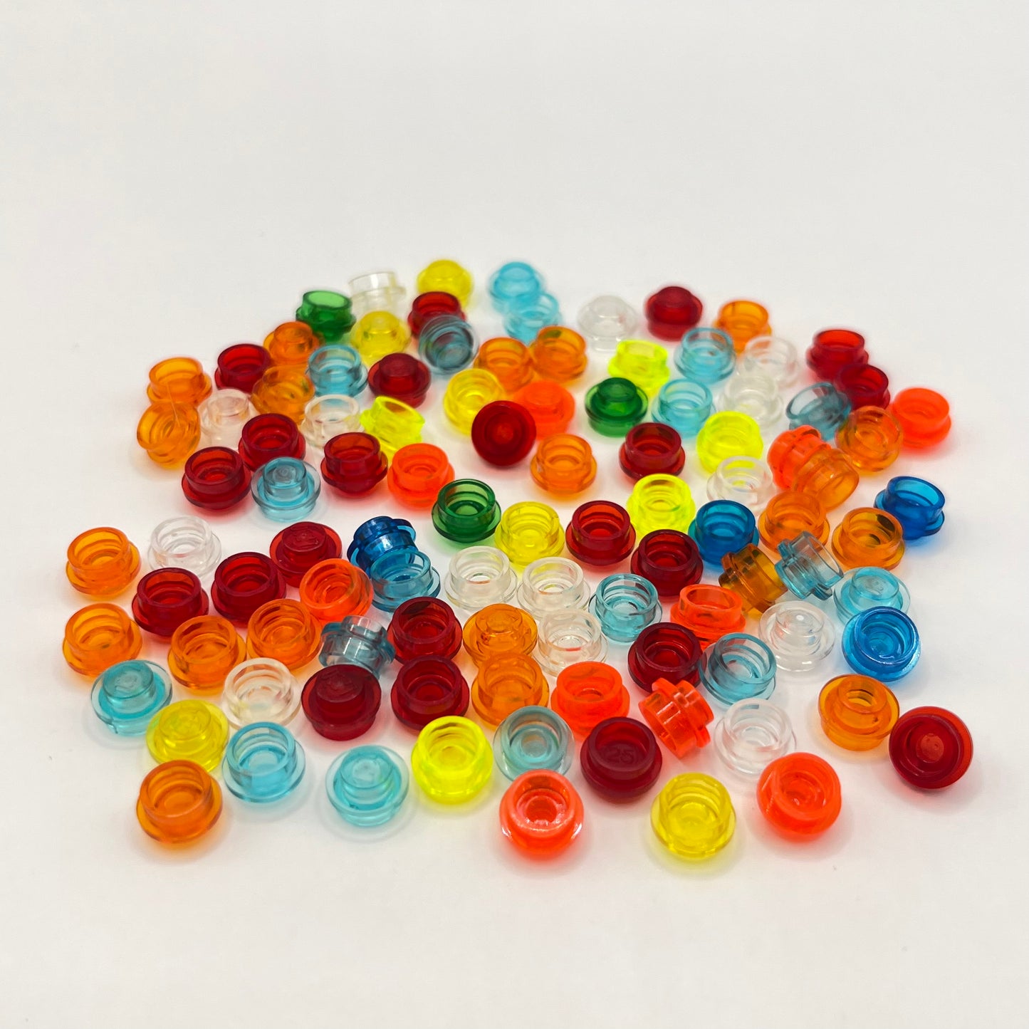 LEGO Mixed Colours, Transparent, 1x1 Round, (100 Pieces)