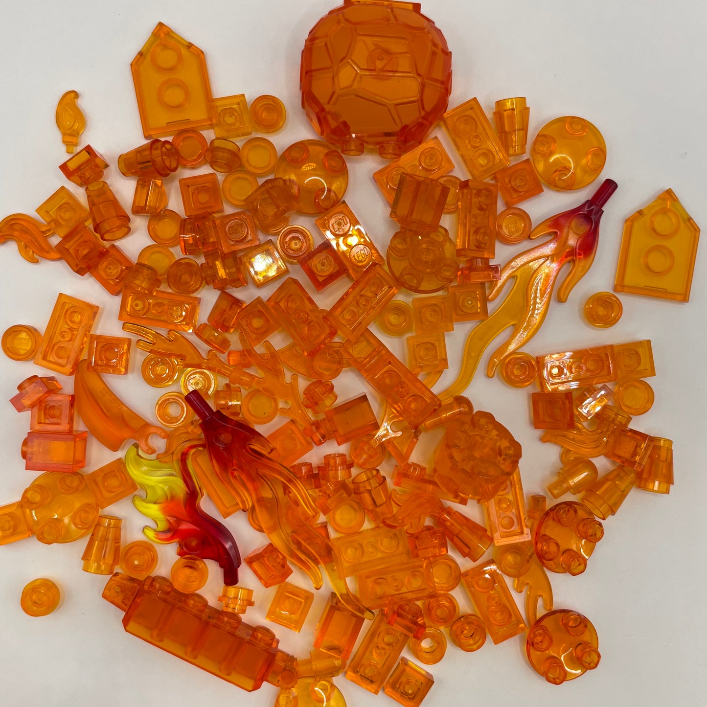 LEGO Transparent Orange, Mixed Pieces, Approx. 40g