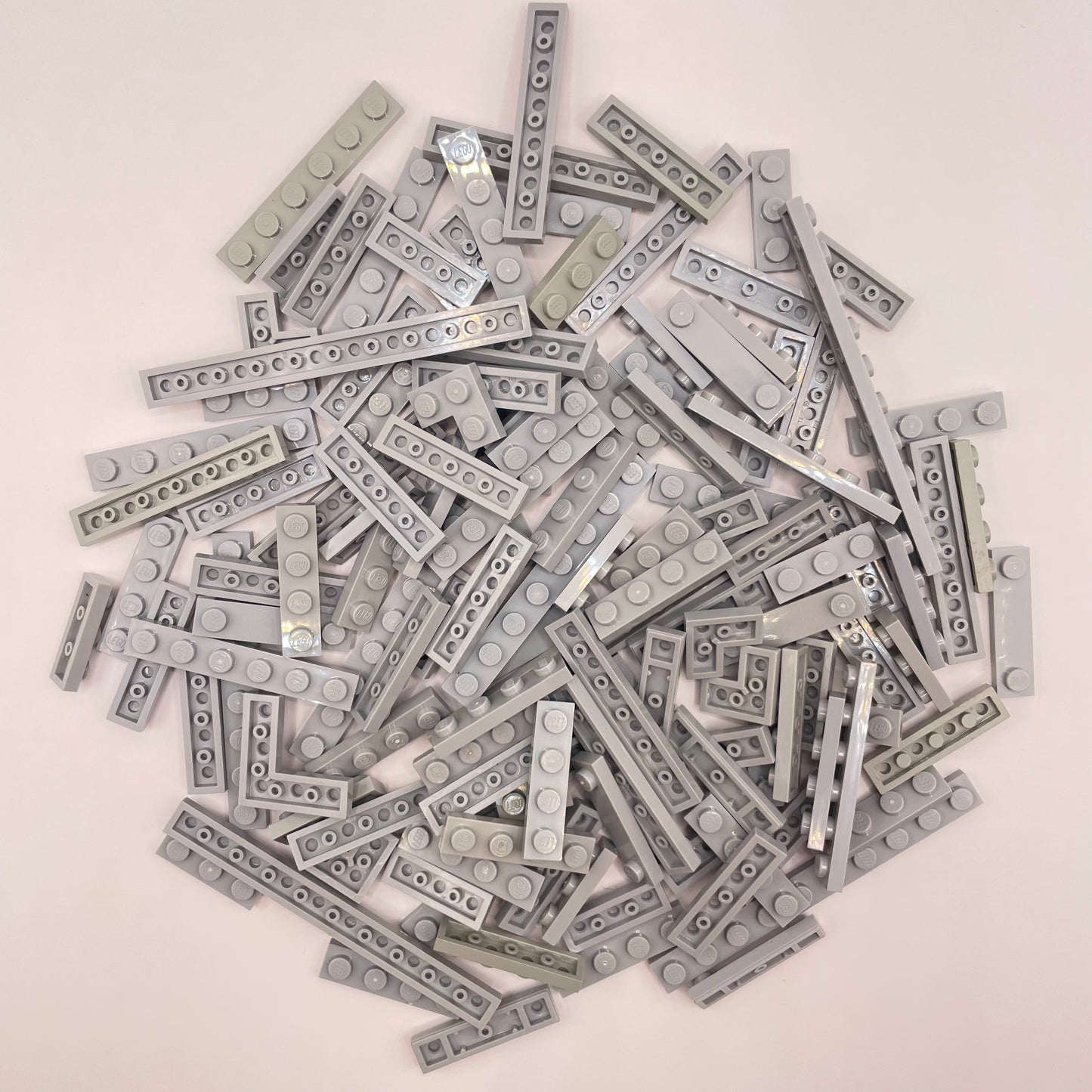LEGO  Plates, 1x Wide, Light Bluish Grey, Approx. 90g