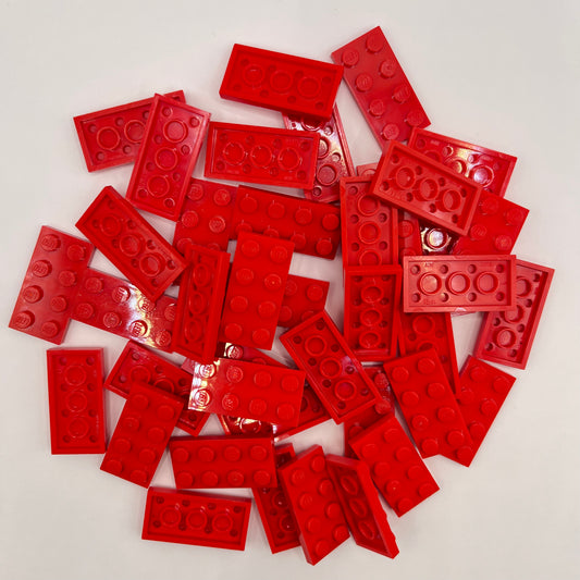 LEGO Plates, 2x4, Red, 40 Pieces
