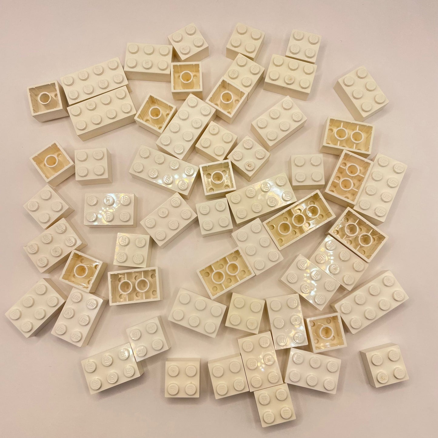 LEGO Bricks, White, Approx. 90g