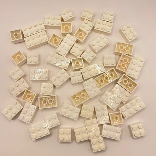 LEGO Bricks, White, Approx. 90g