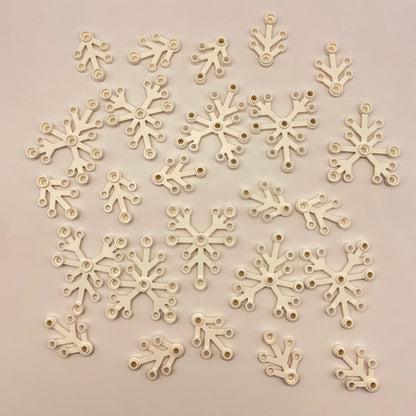 LEGO Plant Leaves, 10 Pieces at 6x5 and 15 Pieces at 4x3, White, Winter Village, Christmas