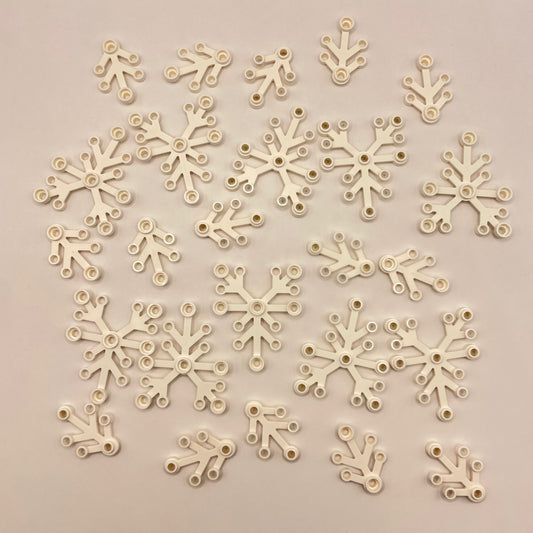 LEGO Plant Leaves, 10 Pieces at 6x5 and 15 Pieces at 4x3, White, Winter Village, Christmas