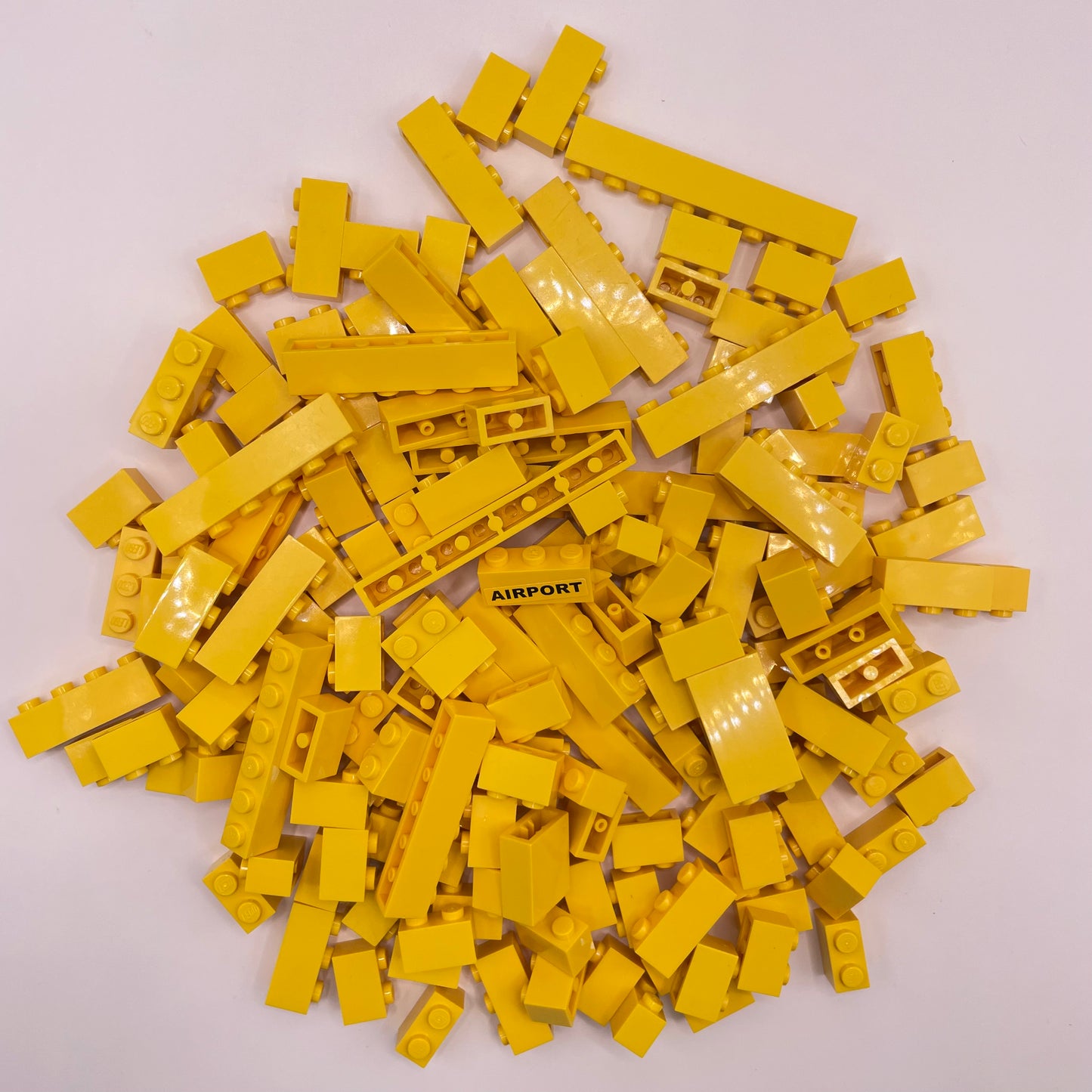 LEGO Bricks, 1x Wide, Yellow, Approx. 170g