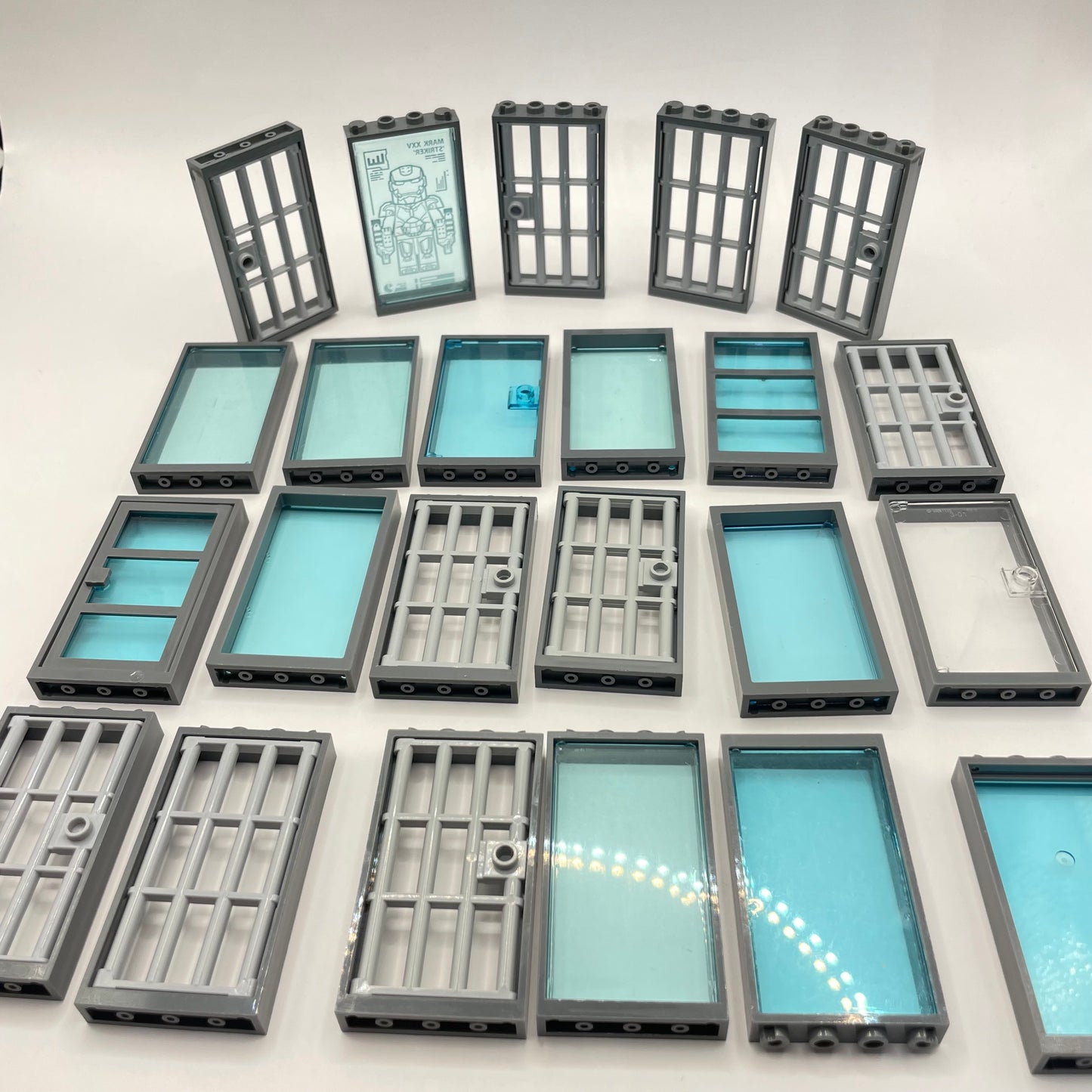 LEGO Doors and Windows, Dark Bluish Grey, Building, 23 Pieces