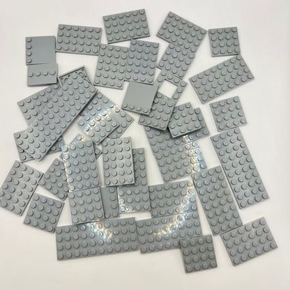 LEGO Plates 4x Wide, Light Bluish Grey, Approx. 120g