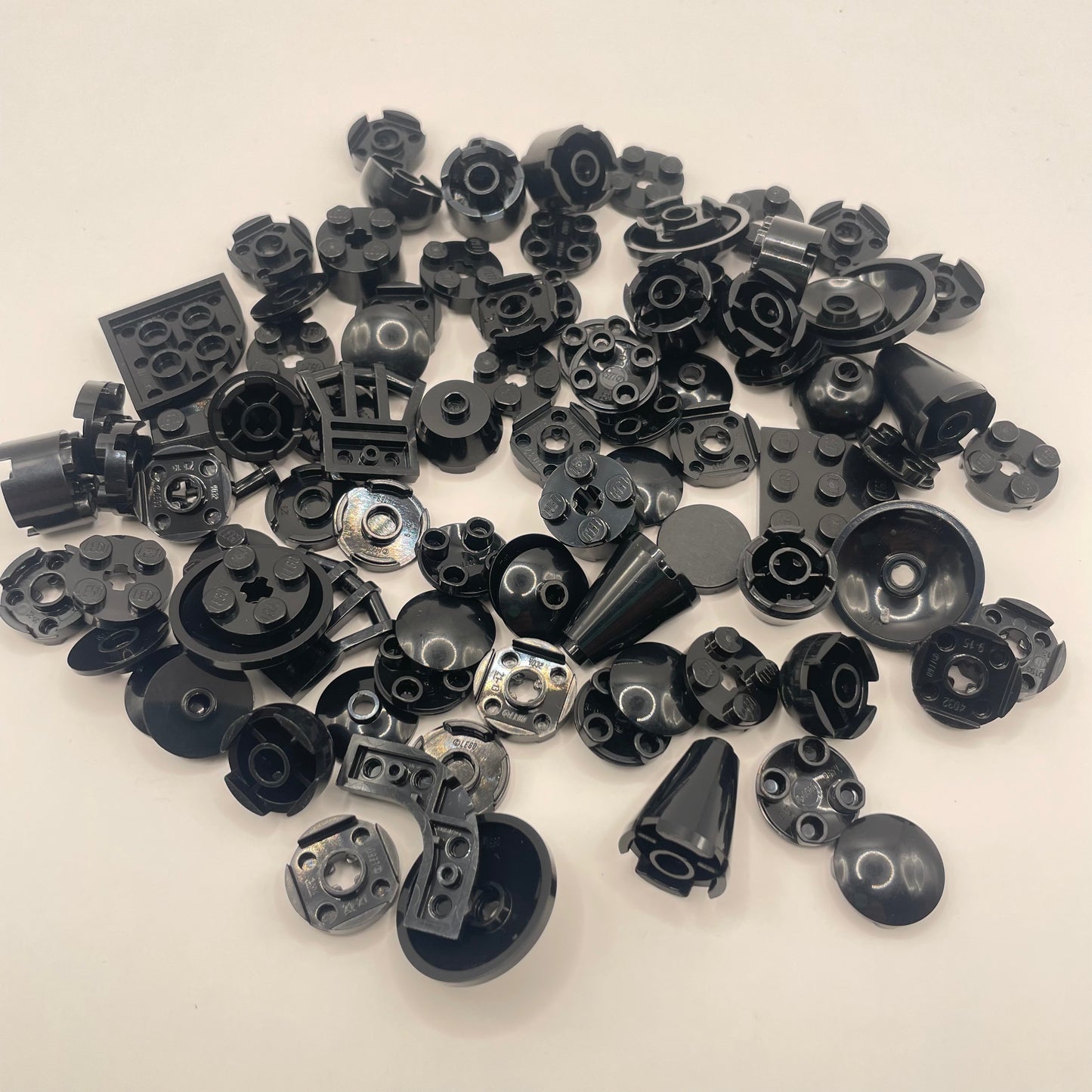 LEGO Round Pieces, Black, Approx. 50g