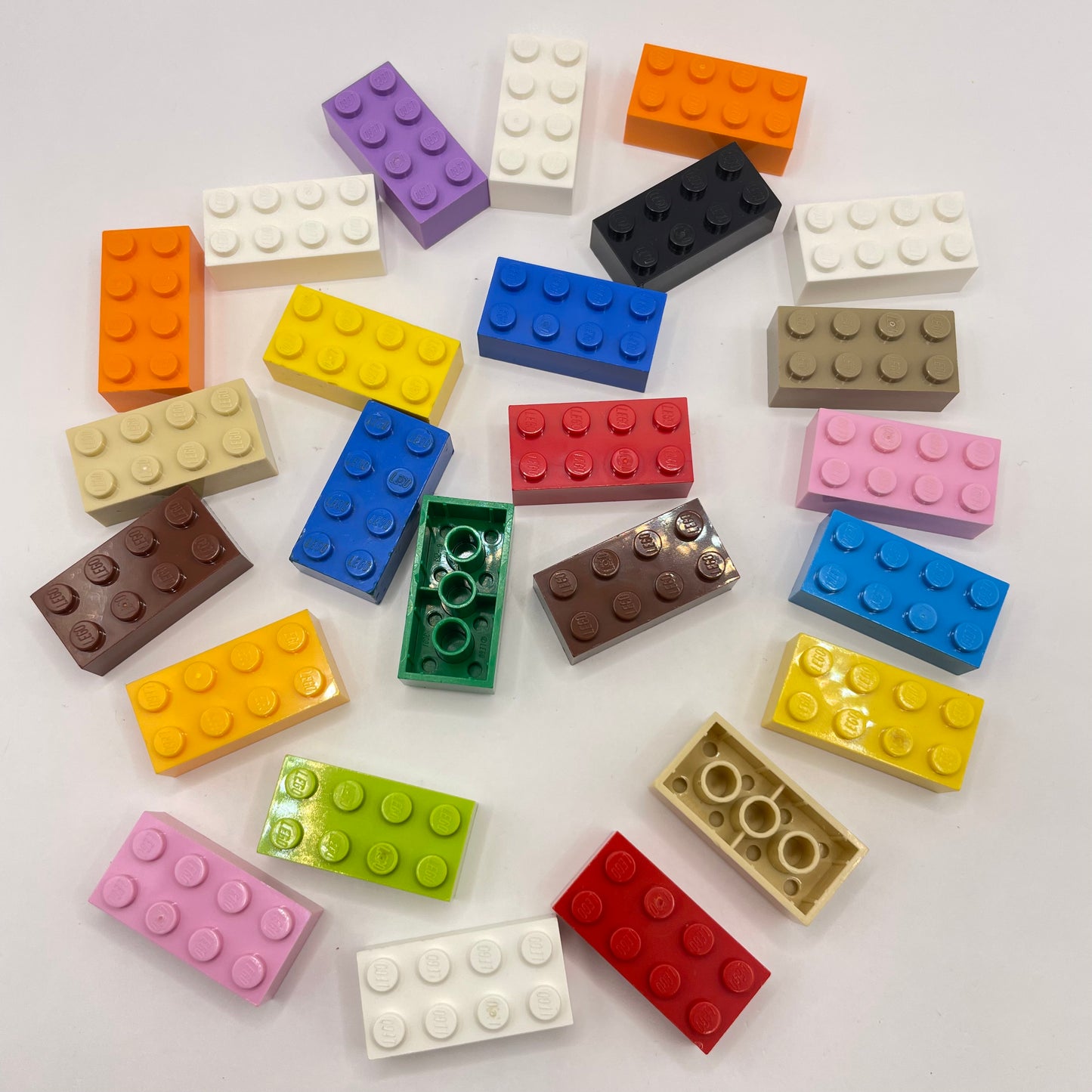 LEGO 2 x 4 Bricks, Mixed Colours, 25 Pieces