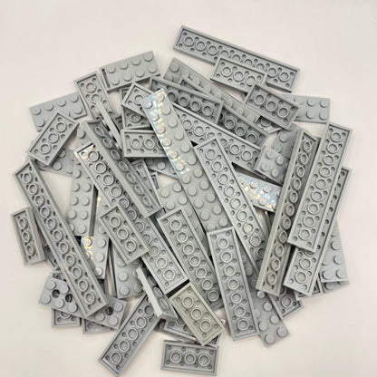 LEGO Light Bluish Grey, 2x Wide Plates, Approx. 110g