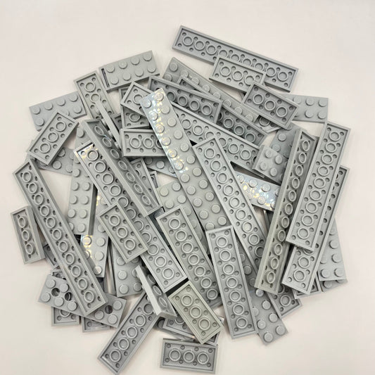 LEGO Light Bluish Grey, 2x Wide Plates, Approx. 110g