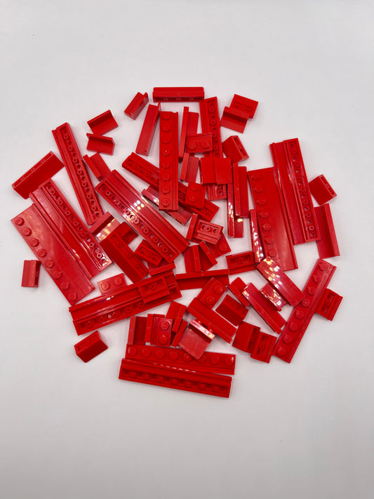 LEGO Panels and Rails, Red, Approx. 60g
