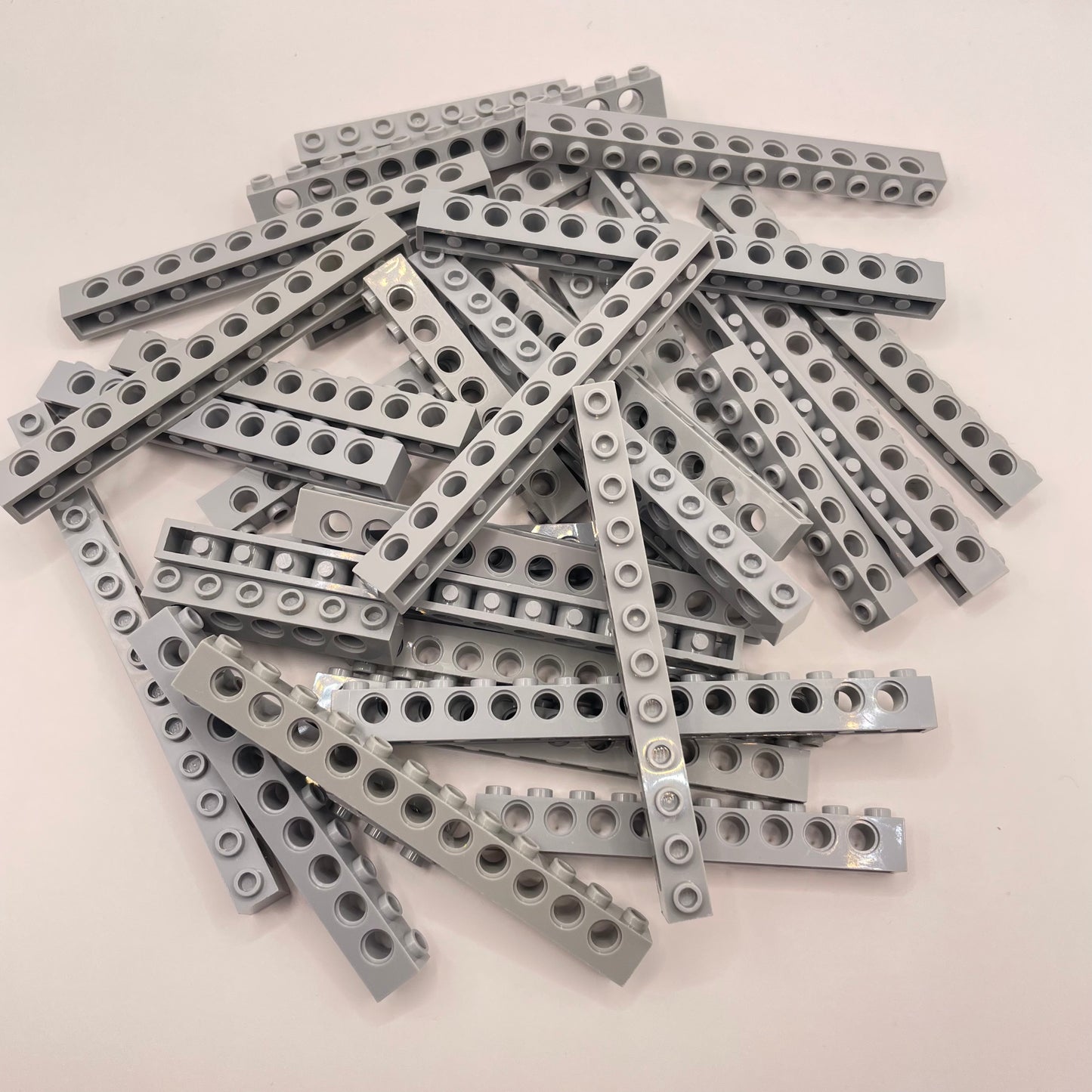 LEGO Technic Bricks, Light Bluish Grey, Approx. 130g