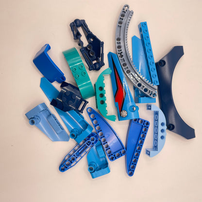 LEGO Technic, Mixed Pieces, Mixed Blues, Approx. 70g