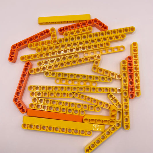 LEGO Technic Liftarms, Yellow, Orange, Approx. 65g